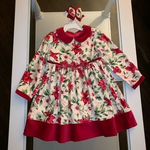 Baby Lulu Christmas Dress & Matching Hair Clip